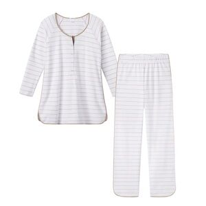 NWOT LAKE PAJAMAS Pima Maternity Long-Long Set in Hydrangea